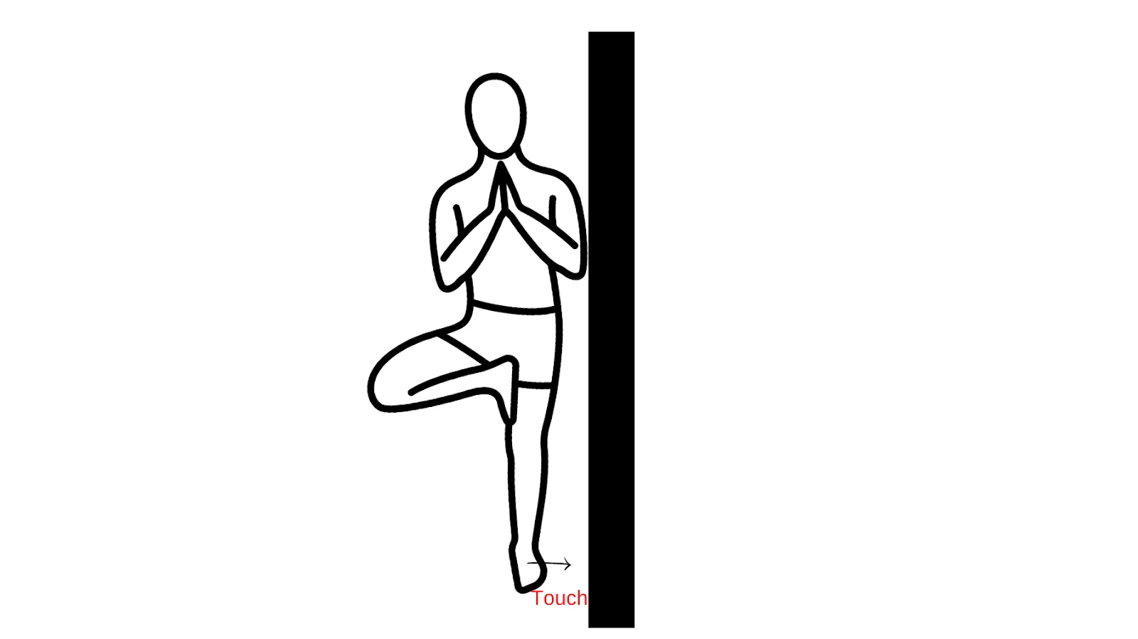 Kamil Hassan’s diagram of a figure standing on one leg against a wall