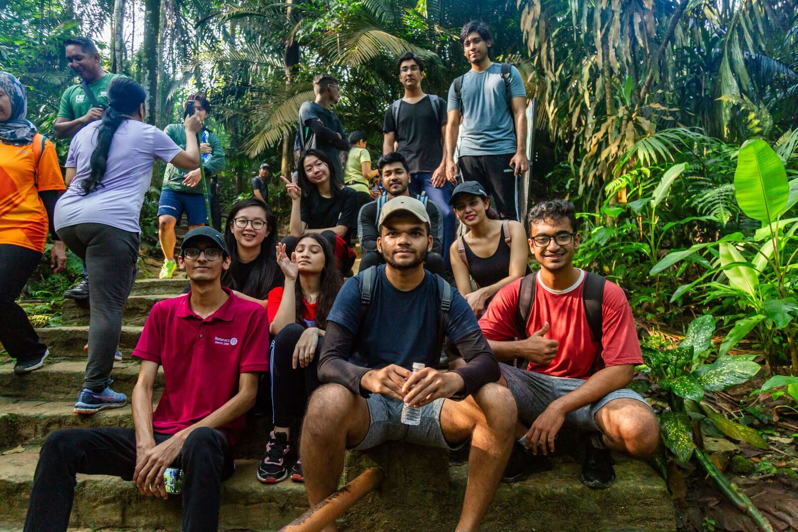 Kamil Hassan hiking with APU Hiking Club members