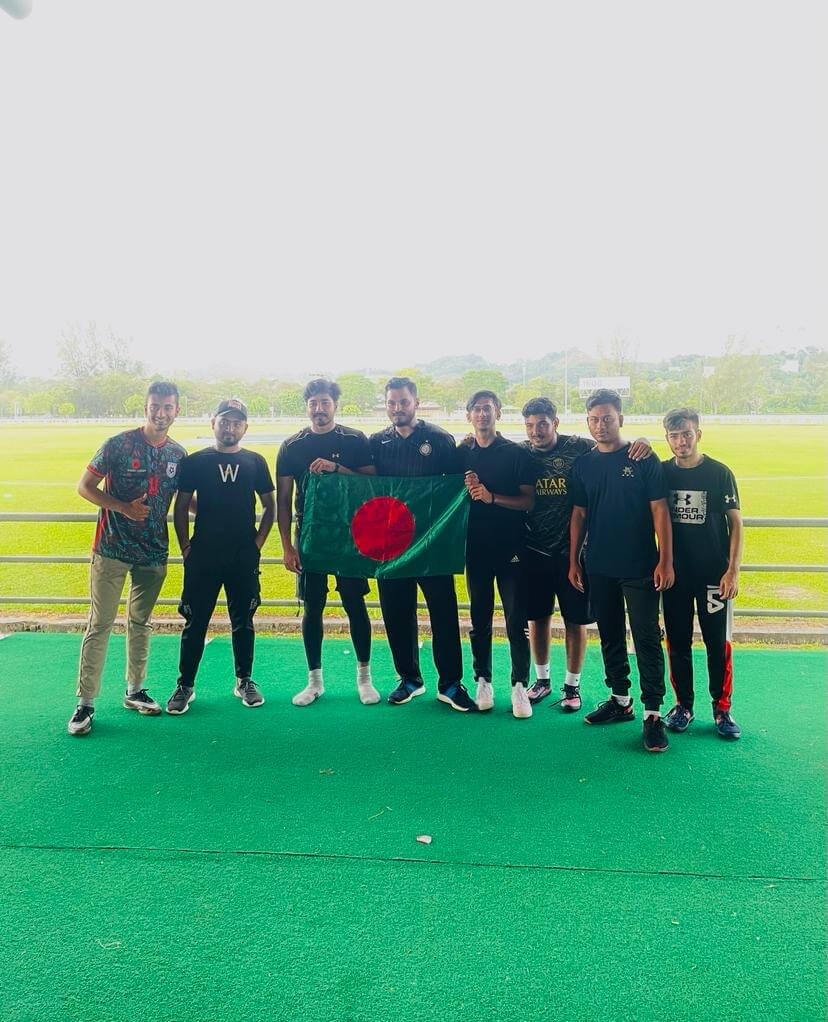 Kamil Hassan playing for the APU Bangladesh Cricket Team